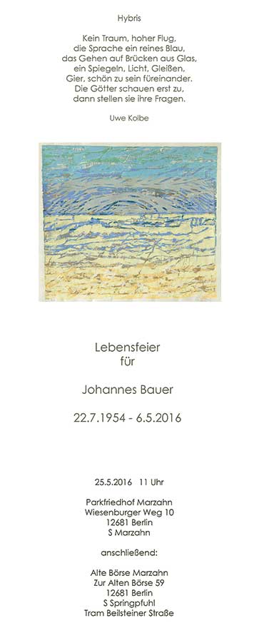 Lebensfeier Johanes Bauer